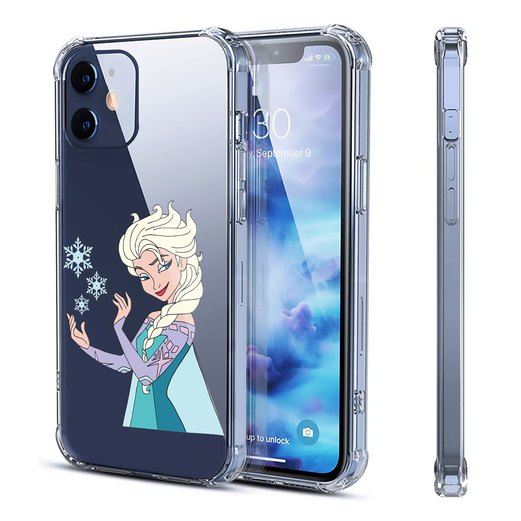 （画像用） アナと雪の女王 アンナ エルサ Frozen Anna Elsa 【iPhone 12シリーズ対応】透明スマホケース（クリアソフトケース）